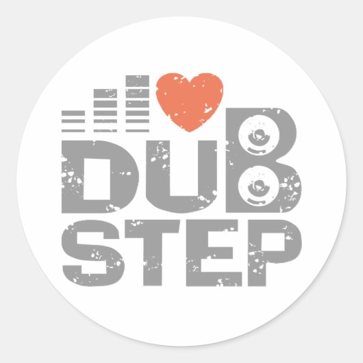 I Liebe Dubstep Runder Aufkleber (Vorderseite)