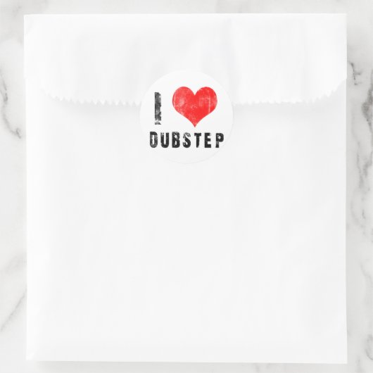 I Liebe Dubstep Runder Aufkleber (Tasche)