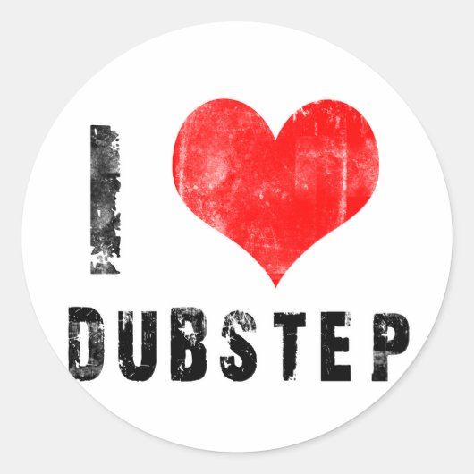 I Liebe Dubstep Runder Aufkleber (Vorderseite)