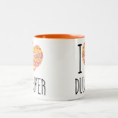 I Liebe Dulcimer Orange Mandala Herz Zweifarbige Tasse (Mittel)