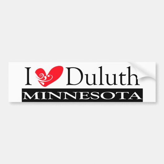 I Liebe Duluth Minnesota Autoaufkleber (Vorne)