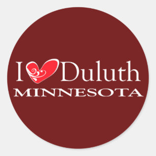 I Liebe Duluth Minnesota Runder Aufkleber