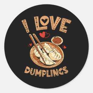I Liebe Dumplings Pork Bun Chinesisches Essen Runder Aufkleber
