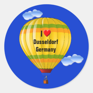 I Liebe Dusseldorf Deutschland Runder Aufkleber