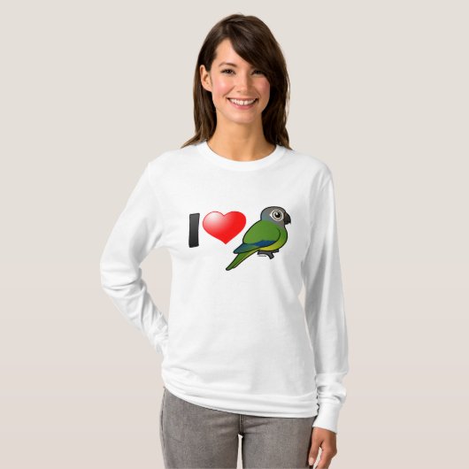 I Liebe Düster-köpfiges Conures T-Shirt (Vorne ganz)