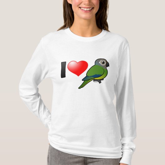 I Liebe Düster-köpfiges Conures T-Shirt (Vorderseite)