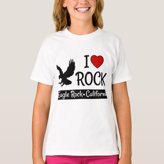 I Liebe Eagle Rock California Rotes Herz T-Shirt (Vorderseite)