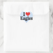 I Liebe Eagles Runder Aufkleber (Tasche)