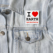 I Liebe Earth Bekämpft die globale Erwärmung Button (Beispiel)