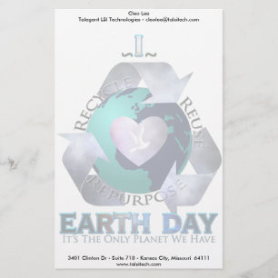 I Liebe Earth Day Briefpapier