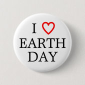I Liebe Earth Day Button (Vorderseite)