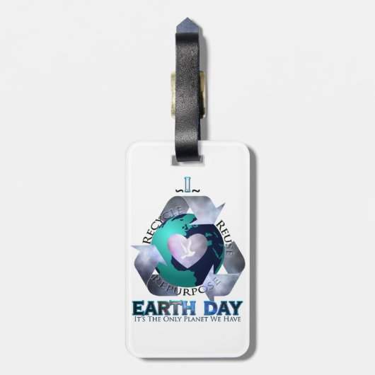 I Liebe Earth Day Gepäckanhänger (Rückseite vertikal)