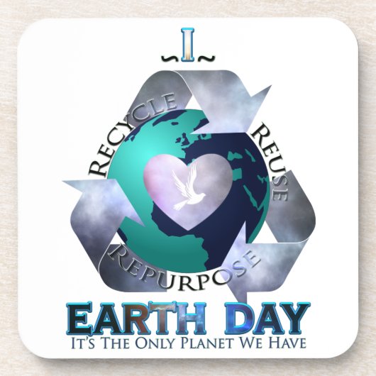 I Liebe Earth Day Untersetzer (Vorderseite)