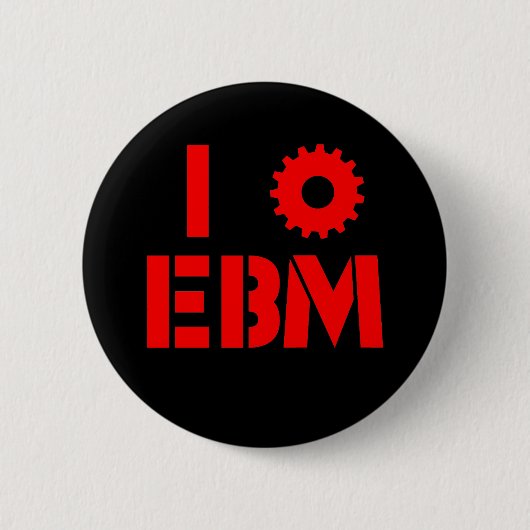 I LIEBE EBM Rot Button (Vorderseite)