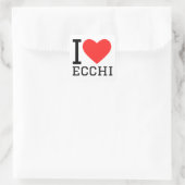 I Liebe ecchi Quadratischer Aufkleber (Tasche)