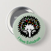 I Liebe ECHIDNAS - Monotreme - Aussie Wildlife - Button (Vorne & Hinten)