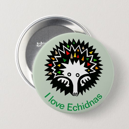I Liebe ECHIDNAS - Monotreme - Aussie Wildlife - Button (Vorne & Hinten)