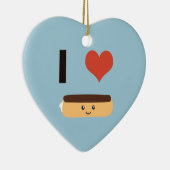 I Liebe Eclairs Keramik Ornament (Rechts)