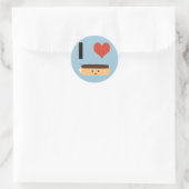I Liebe Eclairs Runder Aufkleber (Tasche)