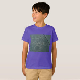 I Liebe eclipes kreide schreiben auf Zement T-Shirt