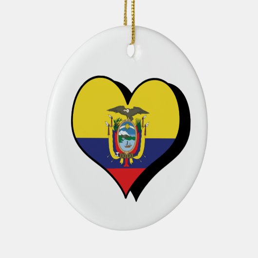 I Liebe Ecuador Keramik Ornament (Rechts)