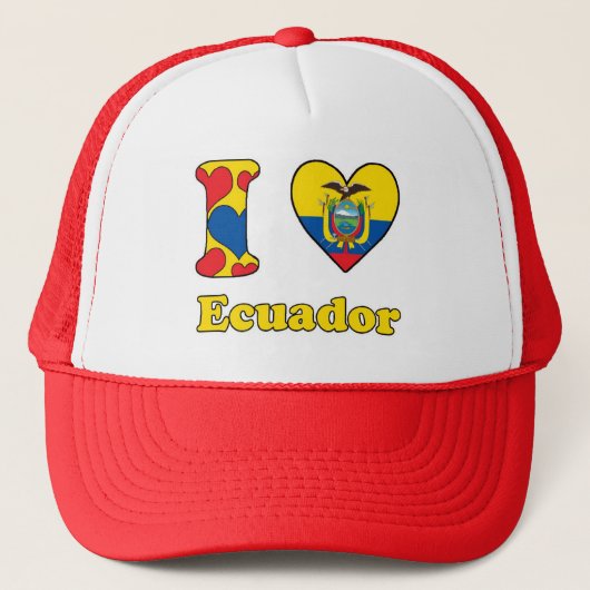 I Liebe Ecuador Truckerkappe (Vorderseite)