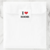 I Liebe Eddie Quadratischer Aufkleber (Tasche)