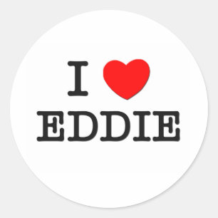 I Liebe Eddie Runder Aufkleber