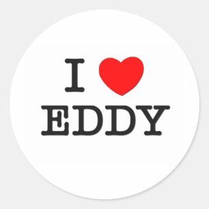 I Liebe Eddy Runder Aufkleber