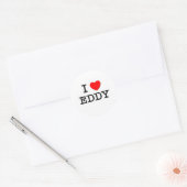 I Liebe Eddy Runder Aufkleber (Umschlag)