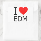 I LIEBE EDM RECHTECKIGER AUFKLEBER (Tasche)