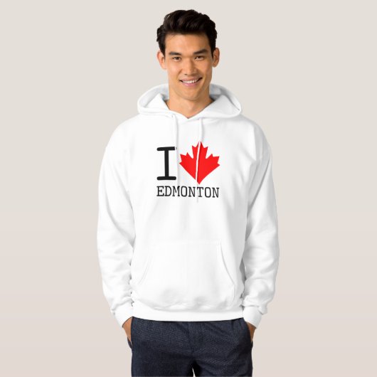 I Liebe Edmonton, Alberta Canada Maple Leaf Hoodie (Vorne ganz)