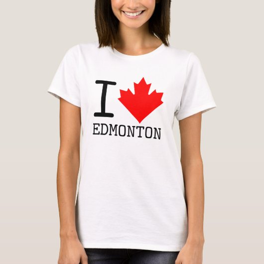 I Liebe Edmonton, Alberta Canada Maple Leaf Women T-Shirt (Vorderseite)