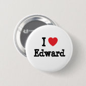 I Liebe Edward Herzstück T - Shirt Button (Vorne & Hinten)