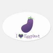 I Liebe Eggplant Ovaler Aufkleber (Vorderseite)