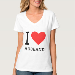 I Liebe Ehemann quadratischer Aufkleber T-Shirt