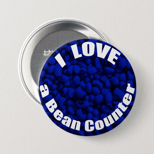 I Liebe ein Bohnen-Zähler Button (Vorne & Hinten)