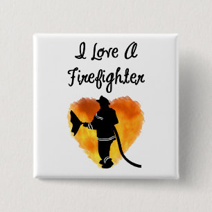 I Liebe ein Feuerwehrmann Button