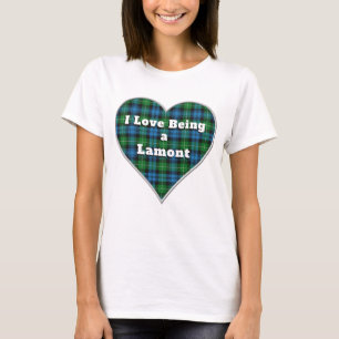 I Liebe, ein Lamont Clan Tartan Kariertes Herz zu  T-Shirt