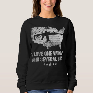 I Liebe Eine Frau und mehrere Gewehre Vintage Flag Sweatshirt