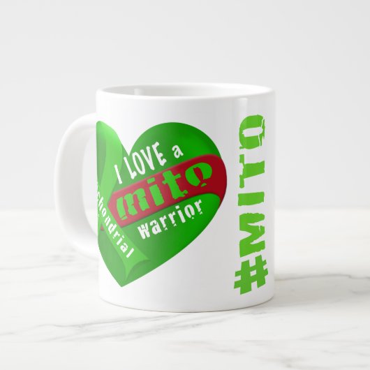 I Liebe eines Mito-Kriegers Jumbo-Tasse (Vorderseite Links)
