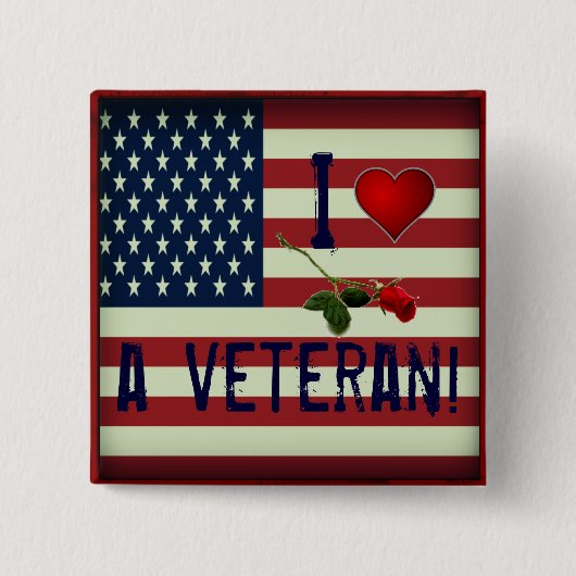 I Liebe eines Veteranen-Buttons Button (Vorderseite)