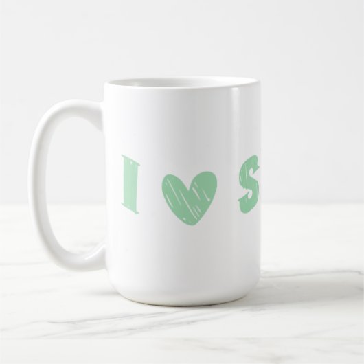I Liebe Einfach" Minimalistisches Textdesign grün Kaffeetasse (Links)