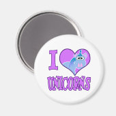 I Liebe Einhörner Magnet (Vorderseite/Rückseite)