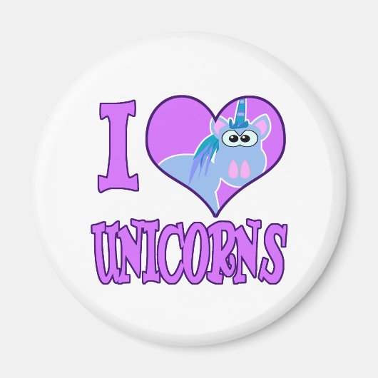 I Liebe Einhörner Magnet (Vorne)