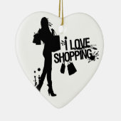 I Liebe-Einkauf Keramik Ornament (Rechts)