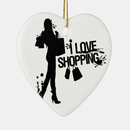 I Liebe-Einkauf Keramik Ornament (Rechts)