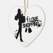 I Liebe-Einkauf Keramik Ornament (Links)