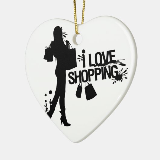 I Liebe-Einkauf Keramik Ornament (Links)