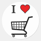 I LIEBE-EINKAUFSGESCHÄFT RUNDER AUFKLEBER (Vorderseite)